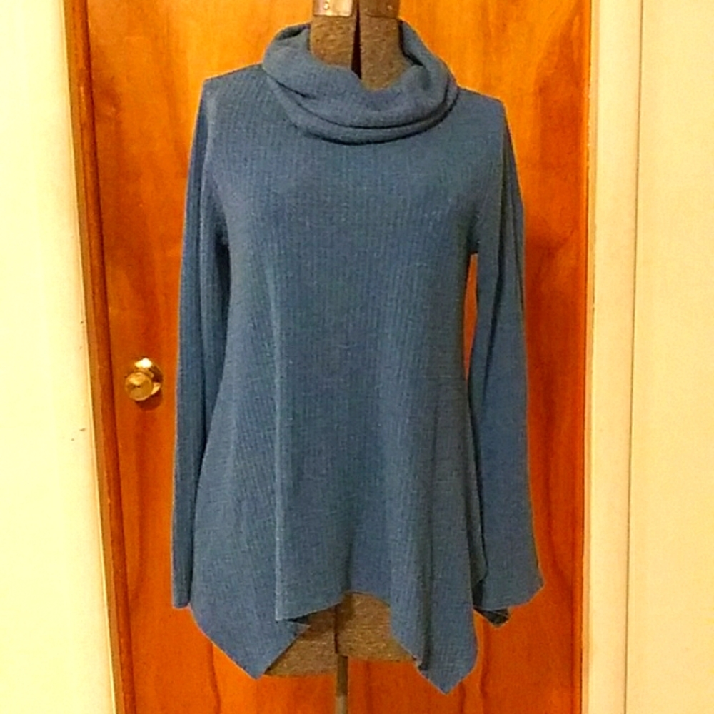 Sweater, teal, medium, turtleneck, Sonoma